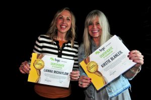 BGC Okanagan staff members standing with one another after receiving the long-service award in the 35 years category.